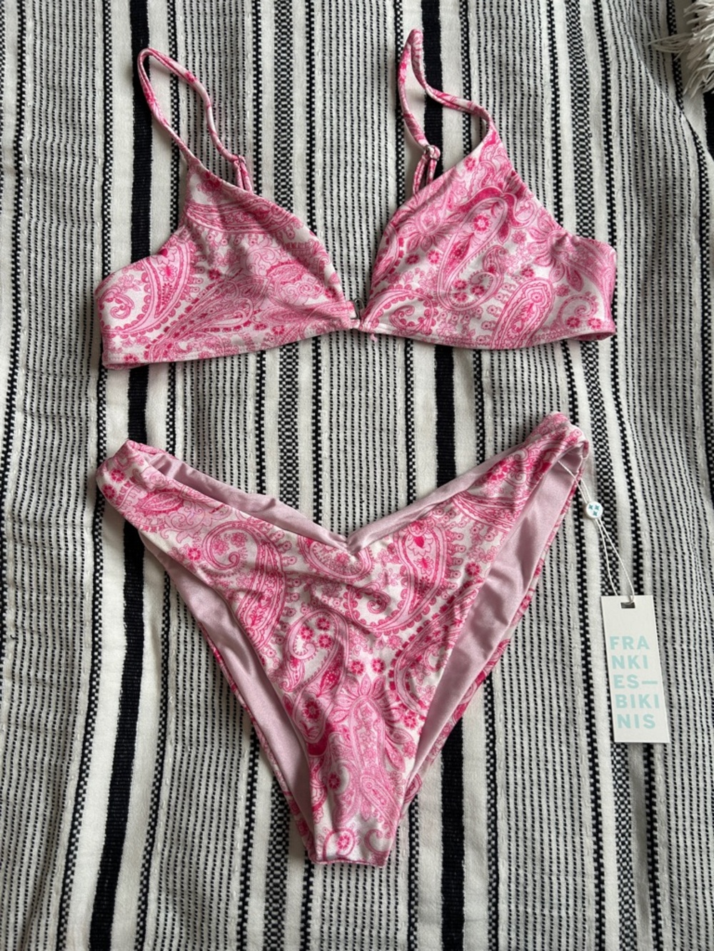 Frankies Bikinis Light Pink Paisley Two-Piece Swim Set